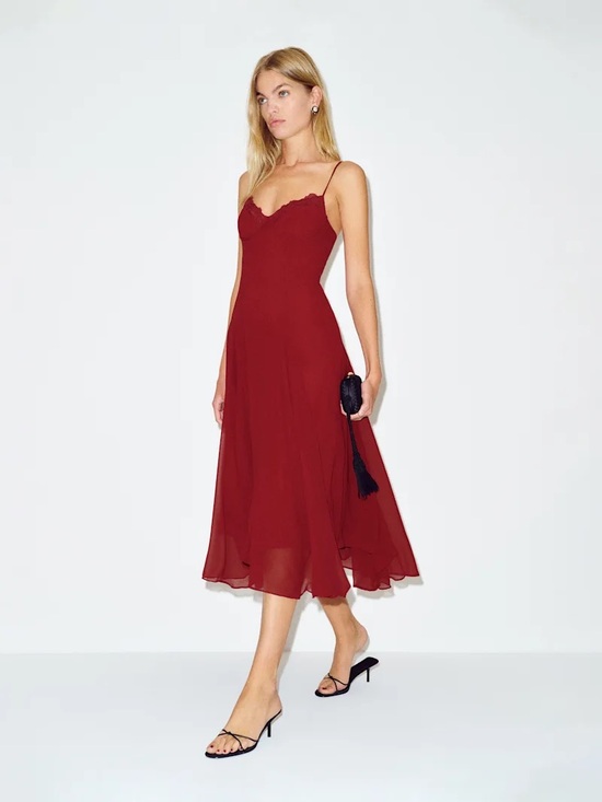 Reformation Dresses & Skirts - Reformation “Laia” Midi Dress in Red, Sz 6